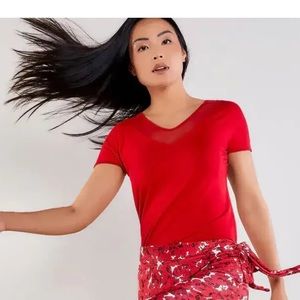 Anatomie chiara ladies atomic red mesh insert top xs small medium new
